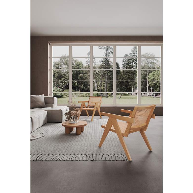 Image 1 Hamlet Matte Nature Wood and Cane Accent Chair in scene