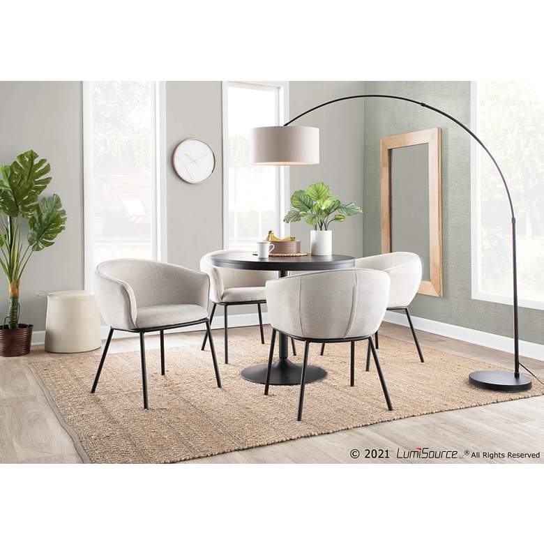 Image 1 Ashland Cream Fabric Dining Chair in scene