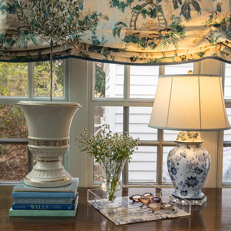 Image 1 Braganza Clear Blue Animals and Florals Decorative Tray in scene