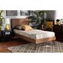 Baxton Studio Leola Walnut Brown Twin Size Platform Bed in scene