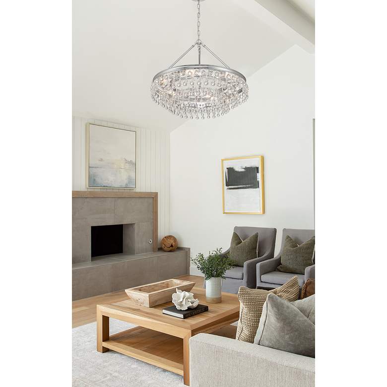 Image 1 Calypso 25" Wide Polished Chrome Crystals 6-Light Chandelier in scene