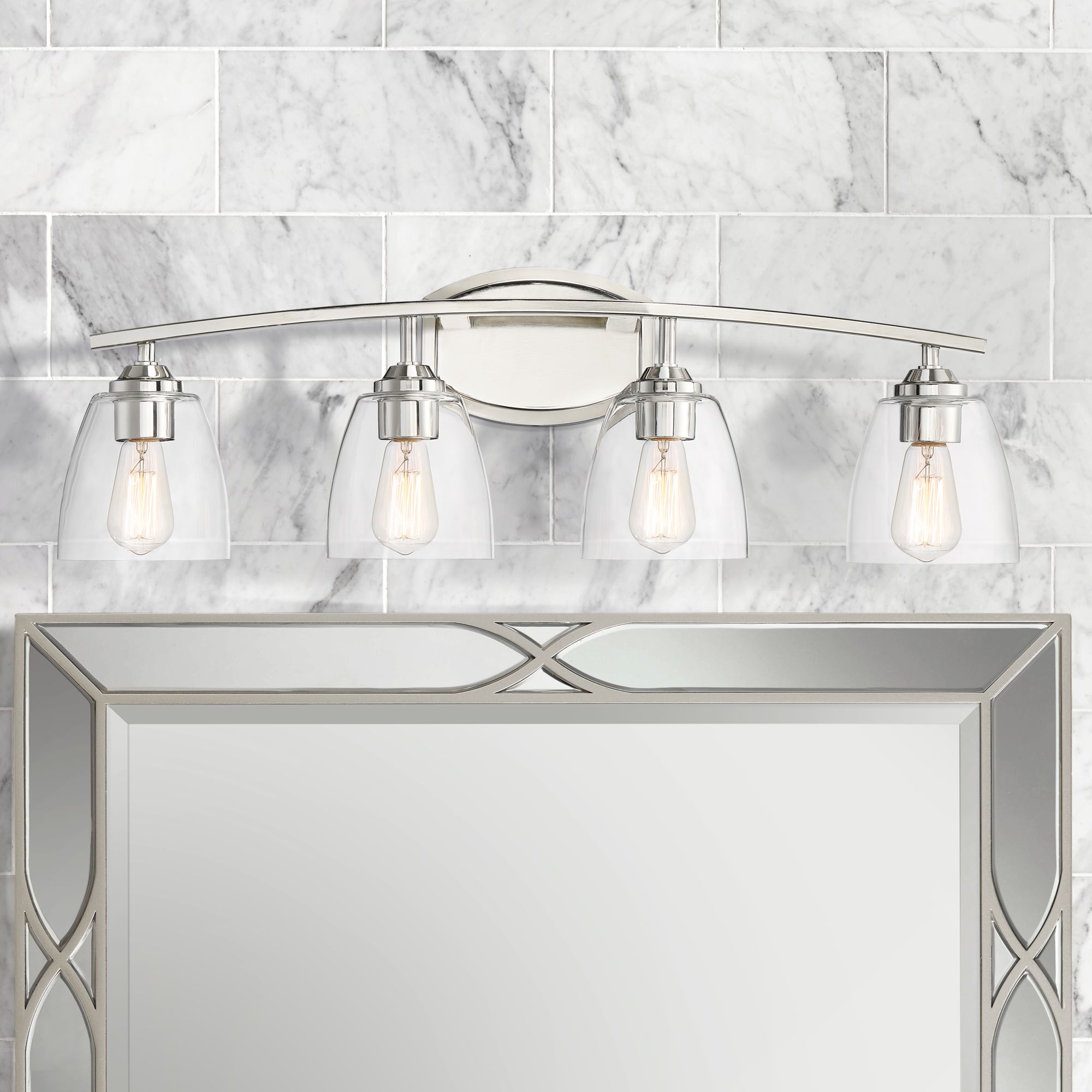 Traditional Chrome Bathroom Lighting Lamps Plus