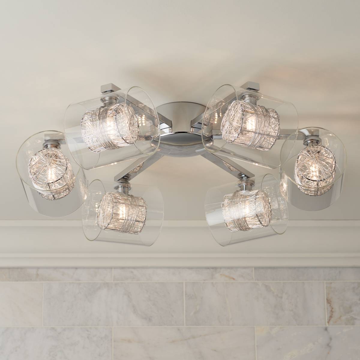 Close To Ceiling Lights Contemporary, Semi Flush Mount, 19 - 24 In. Wide, Close To Ceiling