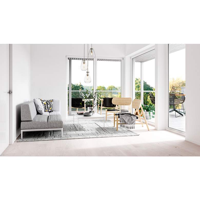 Image 1 Z-Lite Ayra 18" Wide Brushed Nickel and Glass Multi-Light Pendant in scene