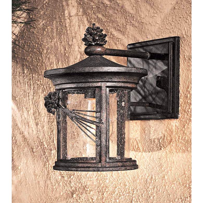 Image 1 Minka Abbey Lane Collection 10" High Rustic Outdoor Wall Light in scene