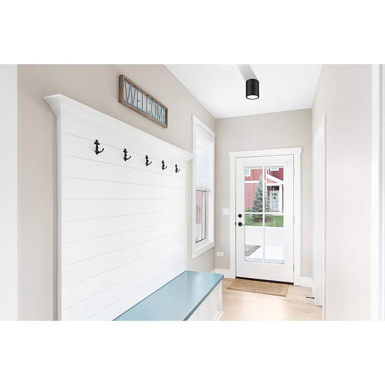 Image 1 Algar 6" Wide Matte Black LED Ceiling Light in scene