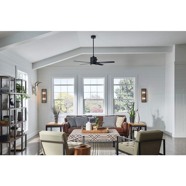 Image 1 52 inch Hinkley Vail Brushed Nickel Smart LED Outdoor Ceiling Fan in scene