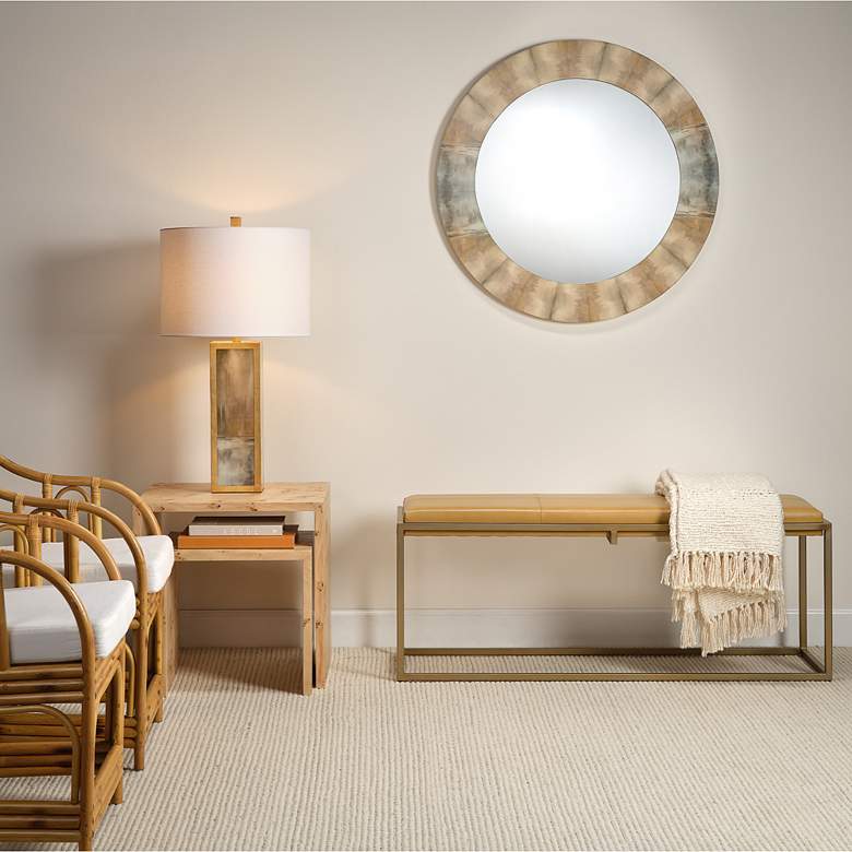 Image 1 Jamie Young Cloudscape Antiqued Gold Leaf and Slate Lacquer Table Lamp in scene