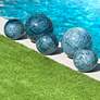 Jamie Young Cosmos Indigo Swirl Decorative Balls Set of 2 in scene