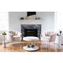 Tania Champagne Velvet Tufted Accent Chair in scene
