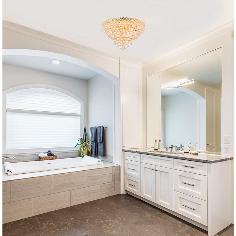 Image 1 Century 20" Wide Gold and Clear Crystal Ceiling Light in scene