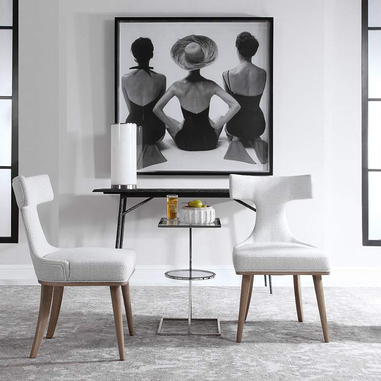 Image 1 Uttermost Klismos Off-White Fabric Accent Chairs Set of 2 in scene