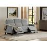 1_Brennan Praetor Dusk Fabric 2-Recliner Power Sofa in scene