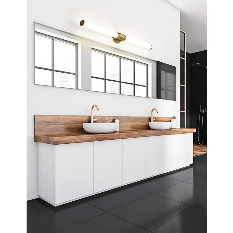 Image 1 Cooper by Z-Lite Modern Gold 1 Light Vanity in scene