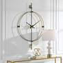 Thumbnail1 of Uttermost Time Flies Brushed Brass 48 3/4" High Wall Clock in scene