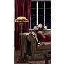 Thumbnail4 of Quoizel Tiffany-Style Floor Lamp with Handcrafted Feather Glass Shade in scene
