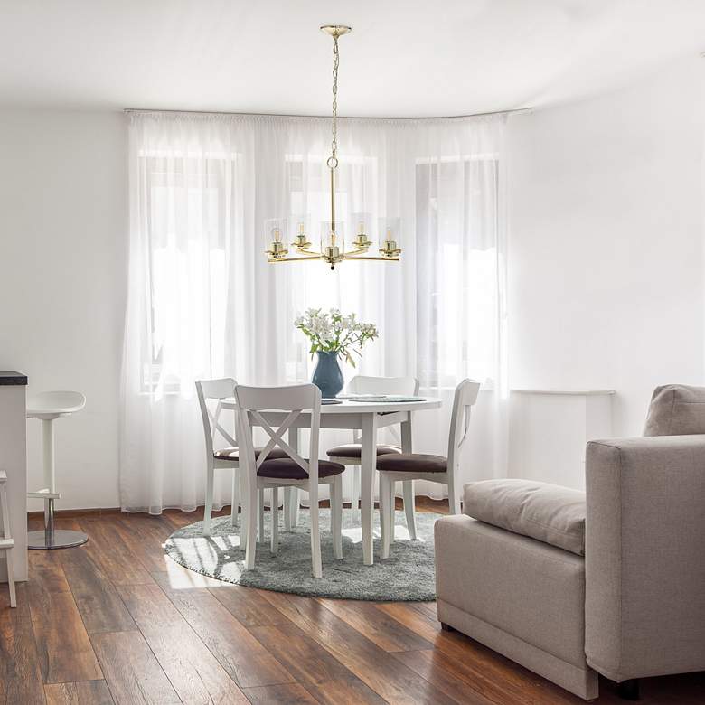 Image 1 Classix 20 1/2" Wide Gold Metal 5-Light Pendant in scene