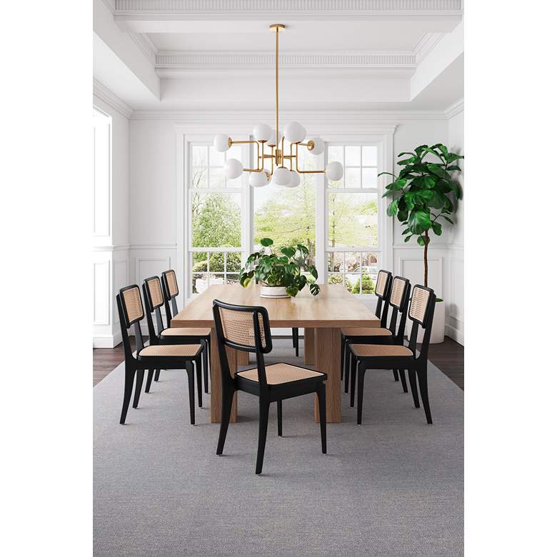 Image 1 Giverny Matte Black Wood Natural Cane Dining Chairs Set of 2 in scene