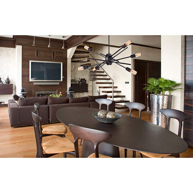 Image 1 Xenia 22" Wide 6-Light Chandelier - Oil Rubbed Bronze in scene