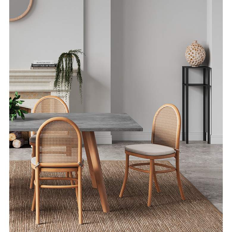 Image 1 Paragon Matte Nature Wood and Cane Dining Chairs Set of 2 in scene
