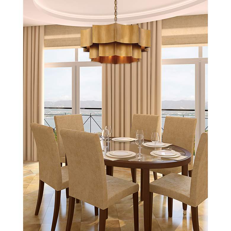 Image 1 Savoy House Shelby 30" Wide Gold Patina Pendant Light in scene