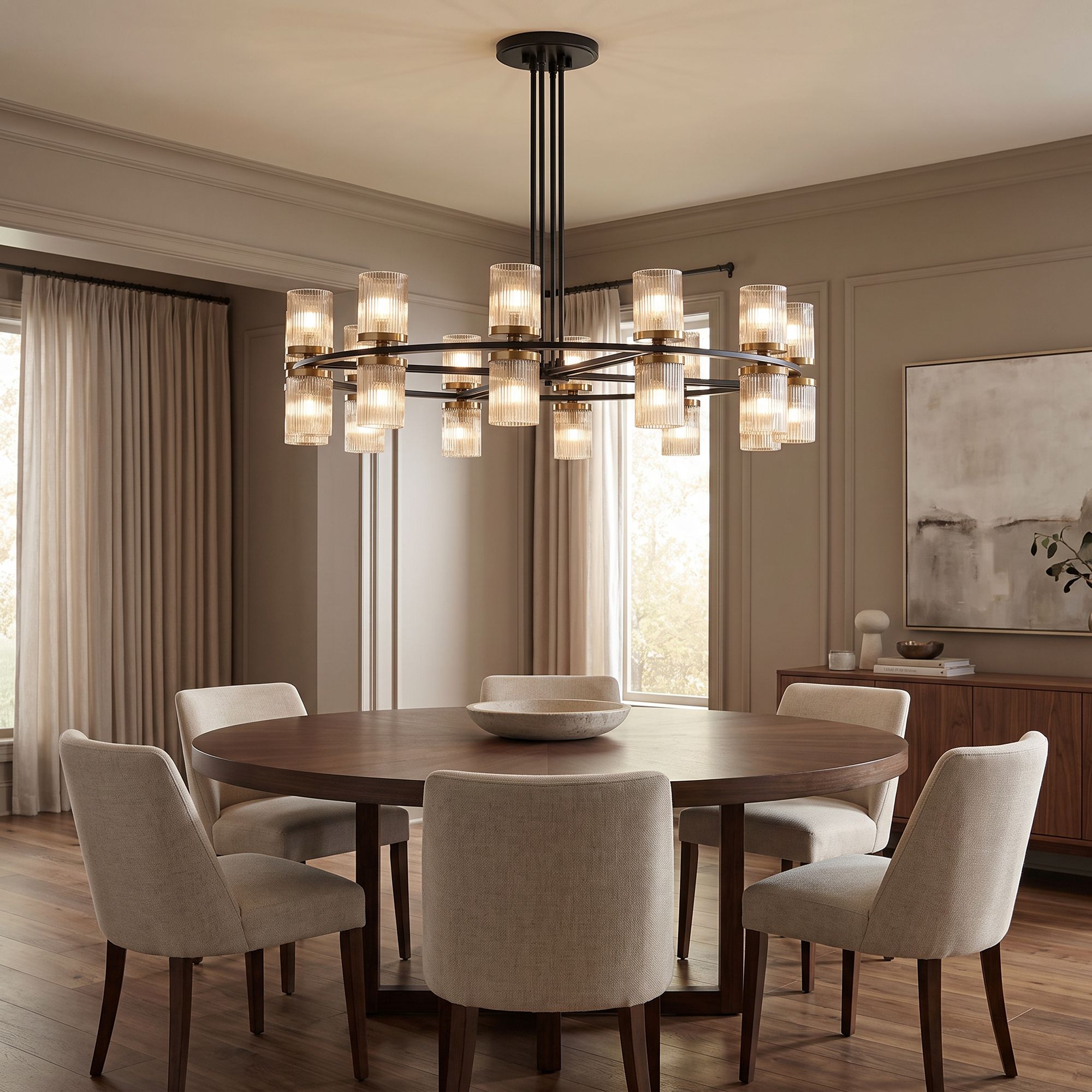 Image 1 Possini Euro Palais 48" Wide Champagne Glass 24-Light Ring Chandelier in scene