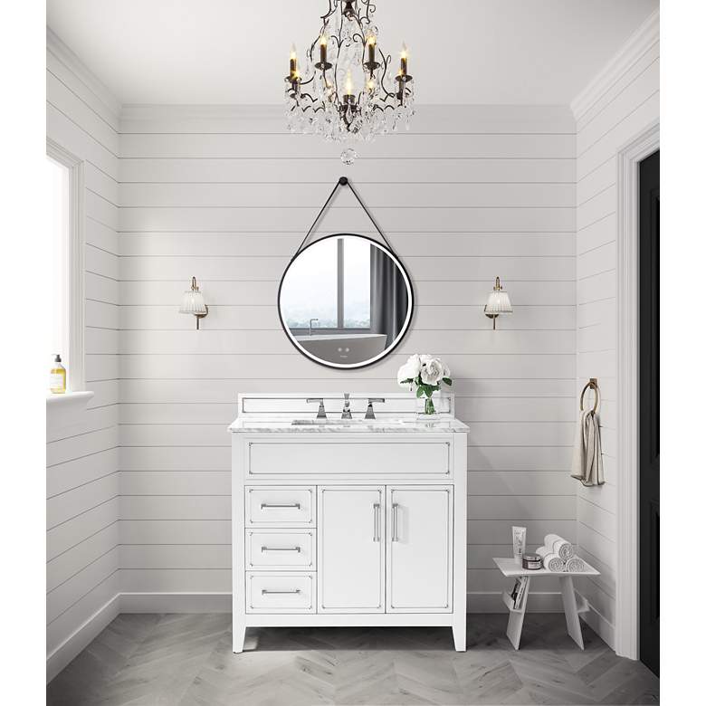 Image 1 Aspen 36 inch Wide White 2-Door Single Sink Vanity in scene