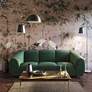 Emmet 89 3/4" Wide Forest Green Velvet Sofa in scene