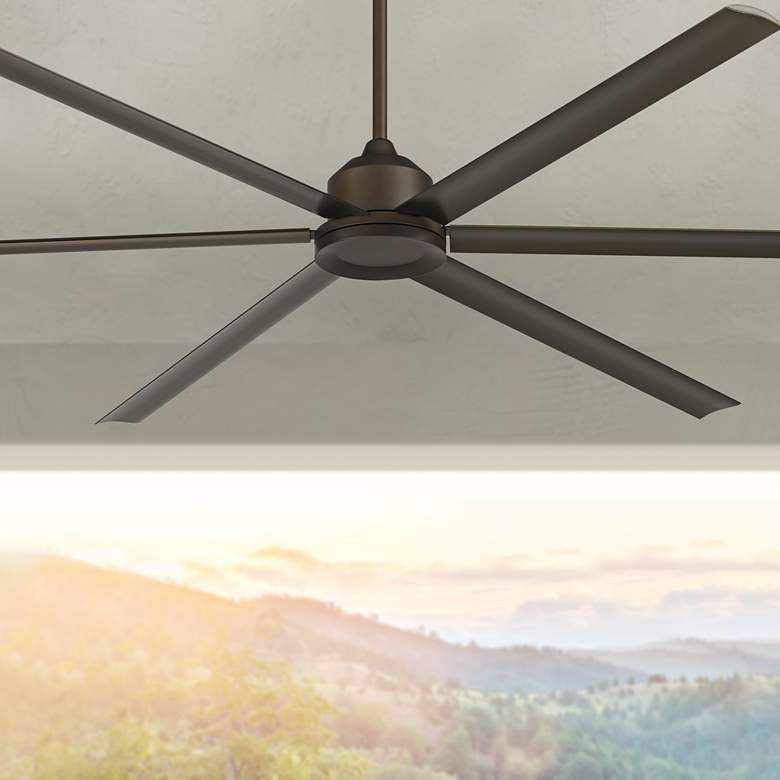 Image 1 96" Casa Bravo Bronze Finish Damp Rated Large Ceiling Fan with Remote