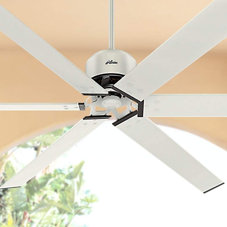 Image 1 96 inch Hunter HFC-96 Fresh White Outdoor Ceiling Fan