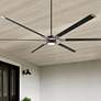 96" Loft Black LED Damp Large Ceiling Fan with Remote