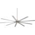 96" Minka Aire Xtreme Brushed Nickel Large Ceiling Fan with Remote