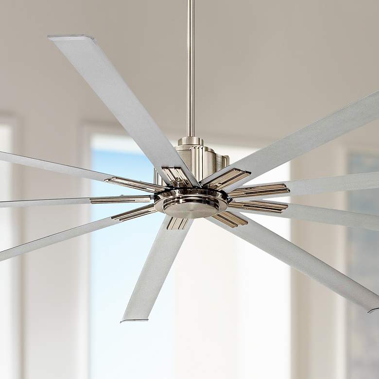Image 1 96" Minka Aire Xtreme Brushed Nickel Large Ceiling Fan with Remote