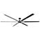 96" Visual Comfort Loft Black Finish LED Damp Ceiling Fan with Remote