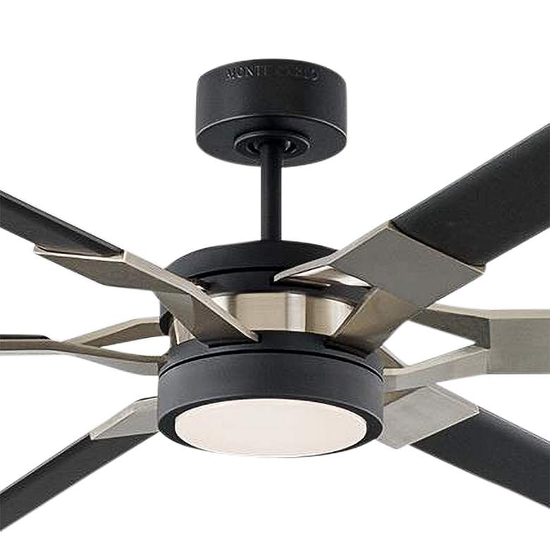 Image 3 96" Visual Comfort Loft Black Finish LED Damp Ceiling Fan with Remote more views