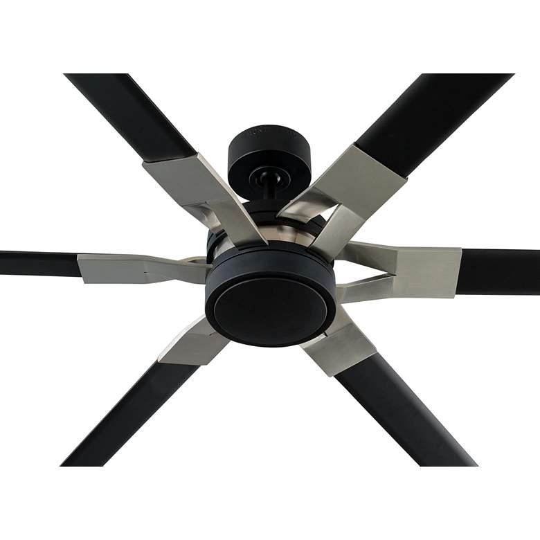 Image 6 96" Visual Comfort Loft Black Finish LED Damp Ceiling Fan with Remote more views