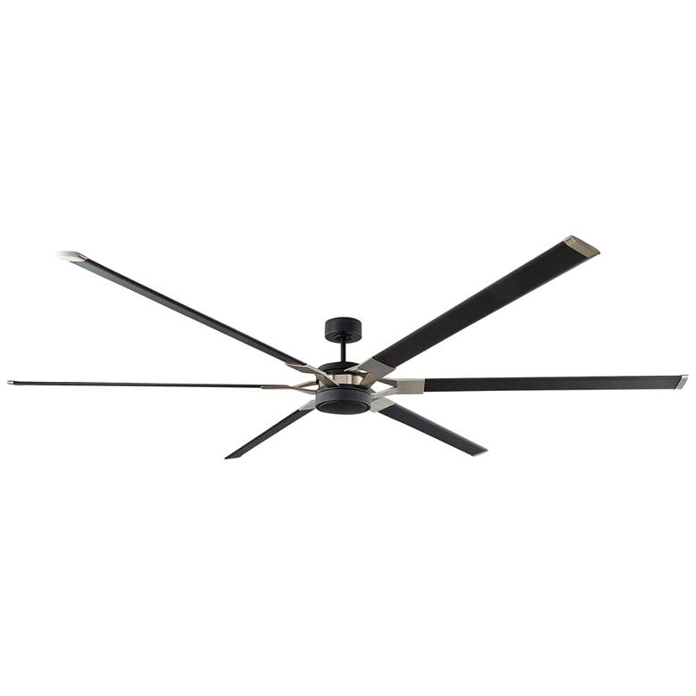 Image 7 96" Visual Comfort Loft Black Finish LED Damp Ceiling Fan with Remote more views
