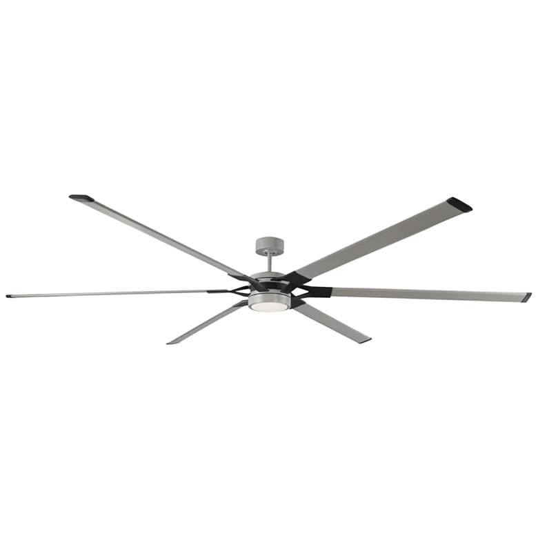 Image 2 96" Visual Comfort Loft Steel LED Damp Rated Large Fan with Remote