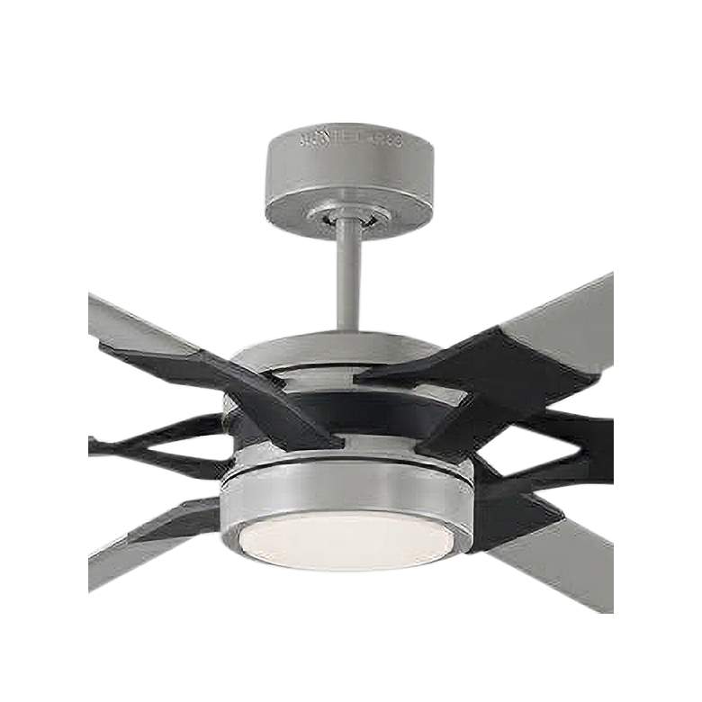 Image 3 96" Visual Comfort Loft Steel LED Damp Rated Large Fan with Remote more views