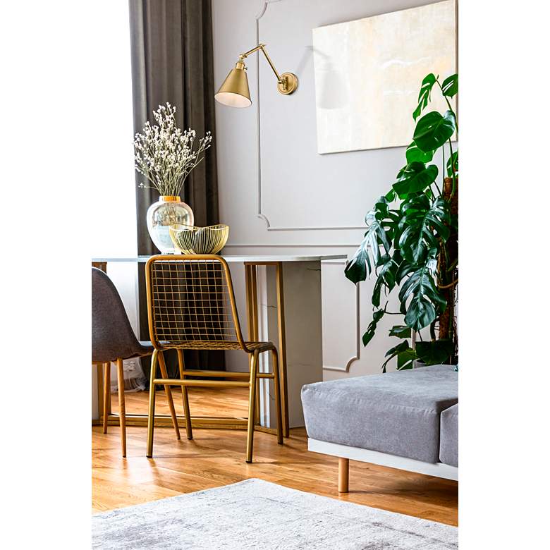 Image 1 Gayson Modern Gold Swing Arm Wall Lamp in scene