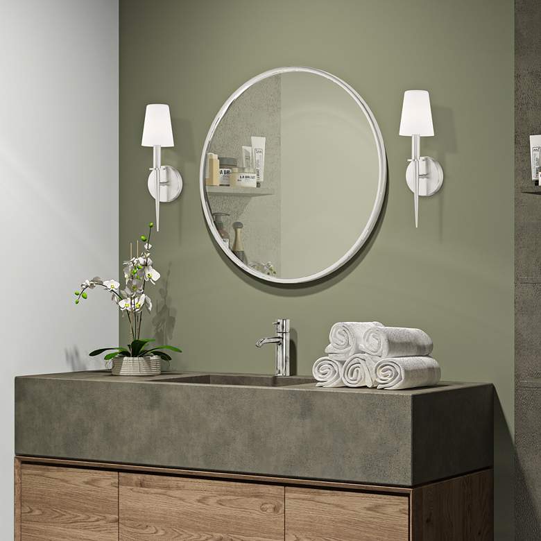 Image 1 Witten 14 1/2" High Brushed Nickel Wall Sconce in scene