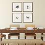 Equestrian 20" Square 4-Piece Giclee Framed Wall Art Set in scene