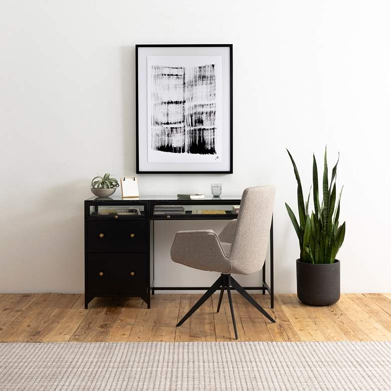 Image 1 Inman Orly Natural and Iron Swivel Desk Chair in scene