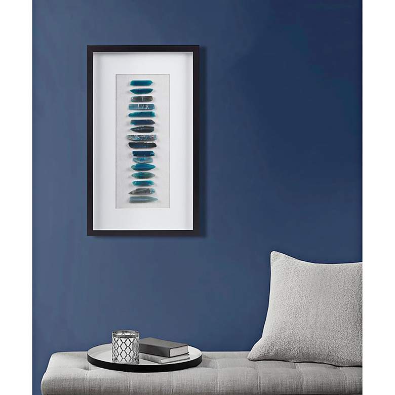 Image 1 Martha Stewart Blue Cerulean Stones Framed Shadowbox Wall Decor Panel in scene