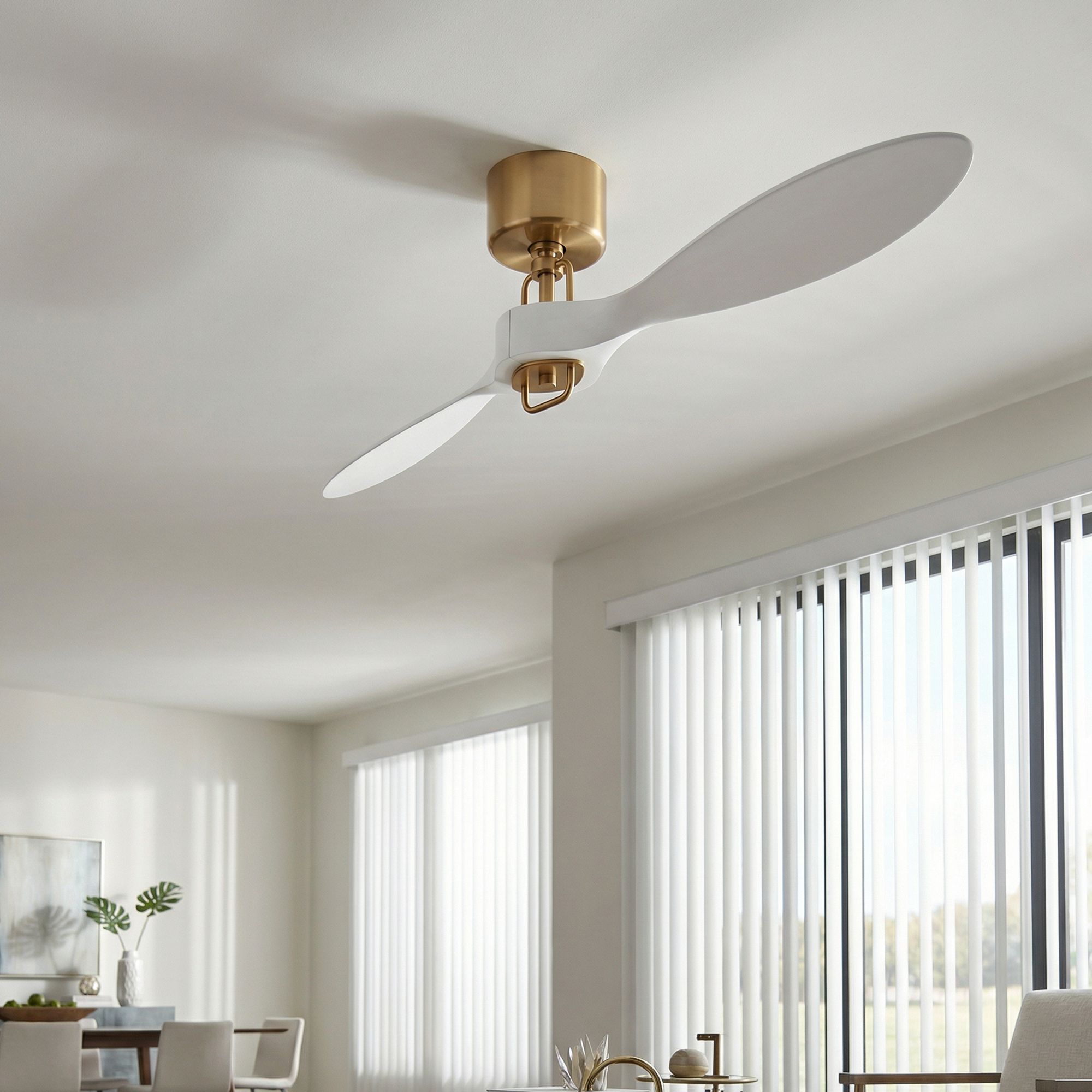 Watch A Video About the Casa Vieja Longbow Brass and White Indoor Outdoor Ceiling Fan