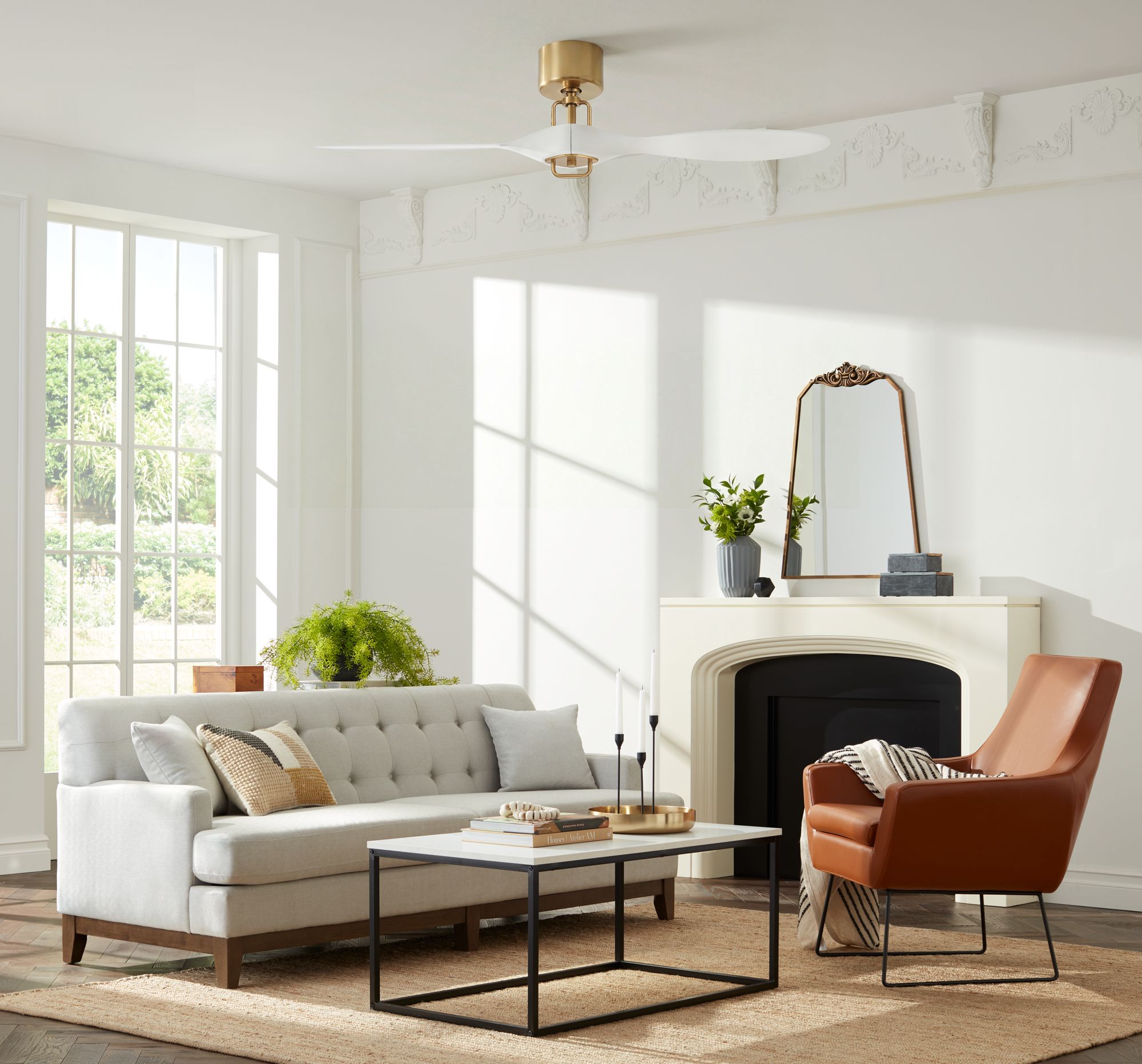 Watch A Video About the Casa Vieja Longbow Brass and White Indoor Outdoor Ceiling Fan