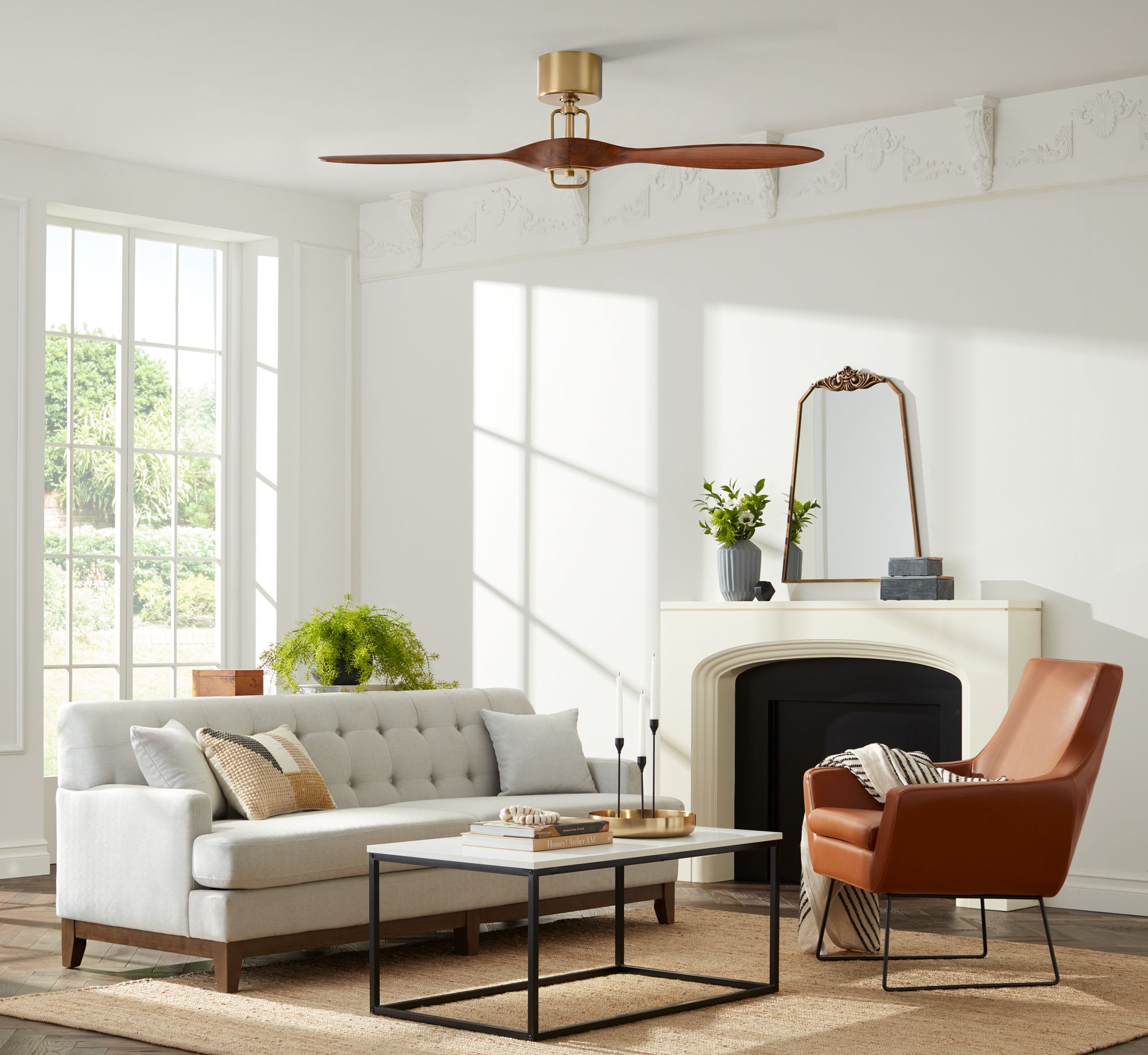 Watch A Video About the Casa Vieja Longbow Brass and Walnut Indoor Outdoor Ceiling Fan