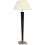 97710 - Black Tapered Square Wood and Metal Floor Lamp