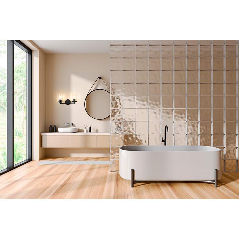 Image 1 Thayer 8 3/4" High Matte Black 2-Light Wall Sconce in scene
