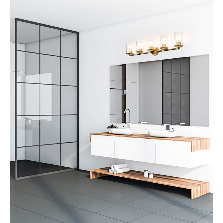 Image 1 Thayer by Z-Lite Luxe Gold 5 Light Vanity in scene